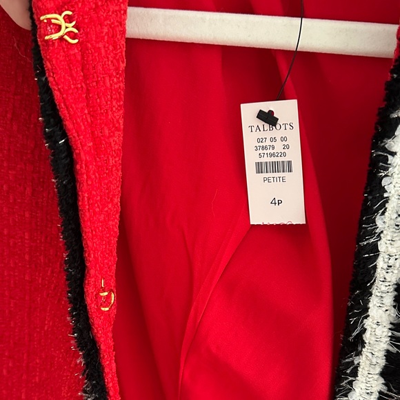 Talbots Women’s Red Jacket with Black Trim - Picture 3 of 3